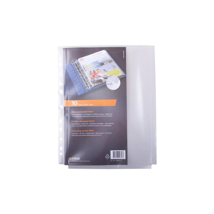 HWB Cartellina trasparente Maxi (Transparente, A4, 10 pezzo)