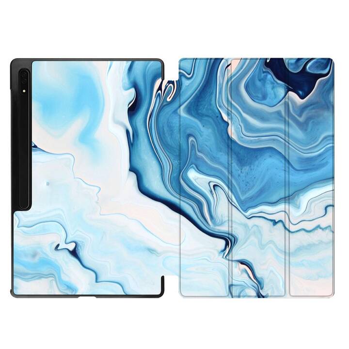 EG Schutzhülle (11", Galaxy Tab S9, Marmor, Blau)