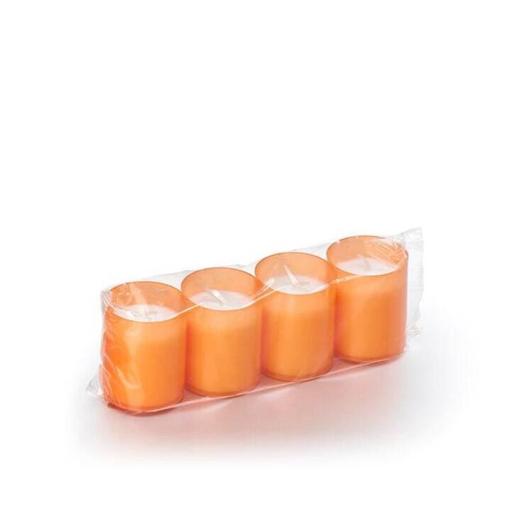 BALTHASAR Bougie dans un récipient (4 pièce, Orange, Blanc)