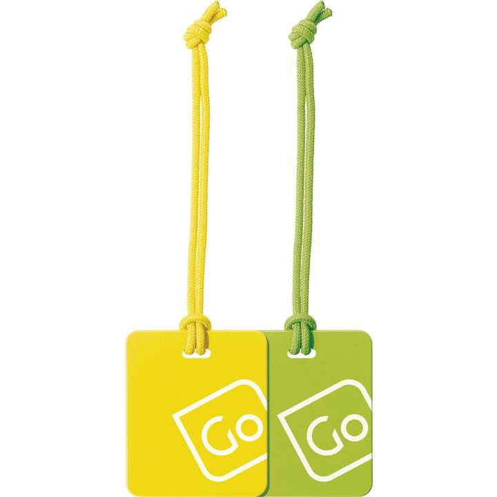 GO TRAVEL Twin Pack Etichette per valigie (Giallo, Verde)