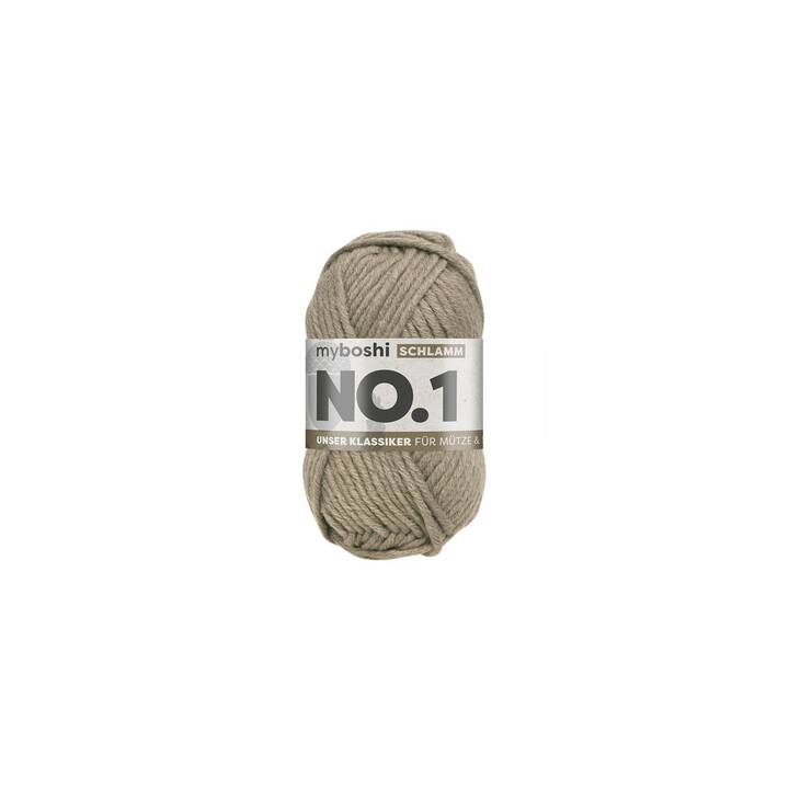 MYBOSHI Wolle (50 g, Beige, Grau, Schlamm)