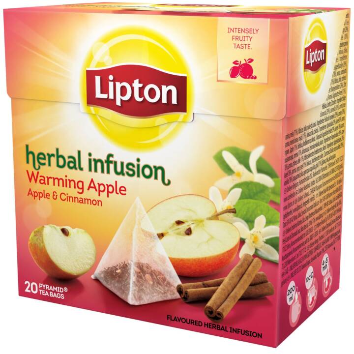LIPTON Bustine di té Tè all'erbe Warming Apple & Cinnamon (20 pezzo)