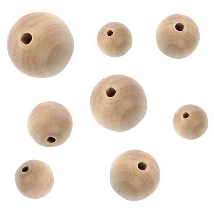 RICO DESIGN Perlen (4 Stück, Holz, Braun)