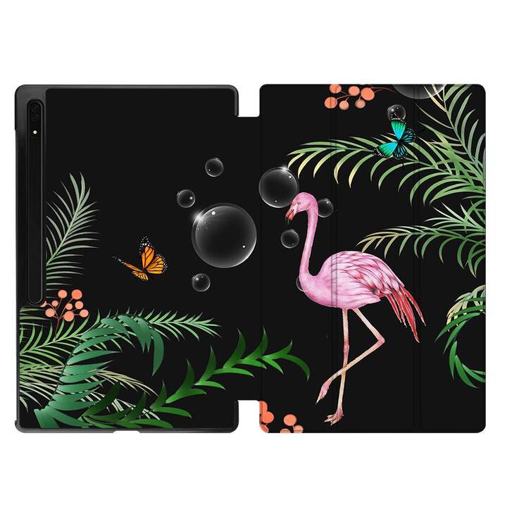 EG Housse (11", Galaxy Tab S9, Oiseaux, Noir)