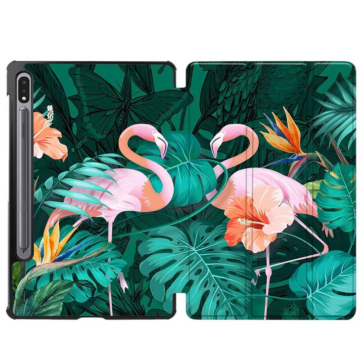 EG coque pour Samsung Galaxy Tab S8+ 12.4" (2022) - vert - flamant rose