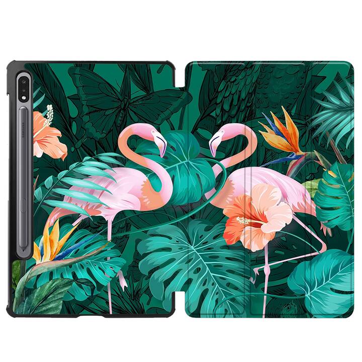 EG coque pour Samsung Galaxy Tab S8 11" (2022) - vert - flamant rose
