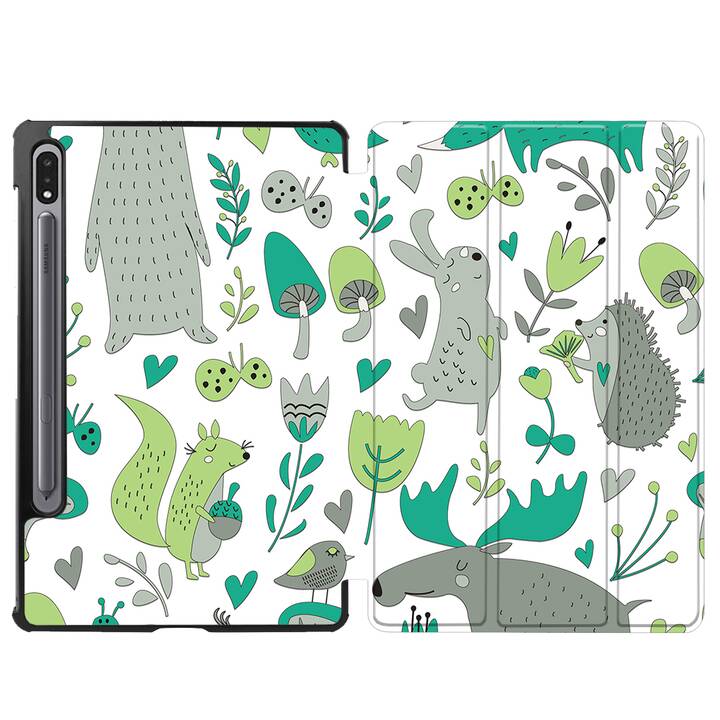 EG coque pour Samsung Galaxy Tab S8+ 12.4" (2022) - vert - dessin animé