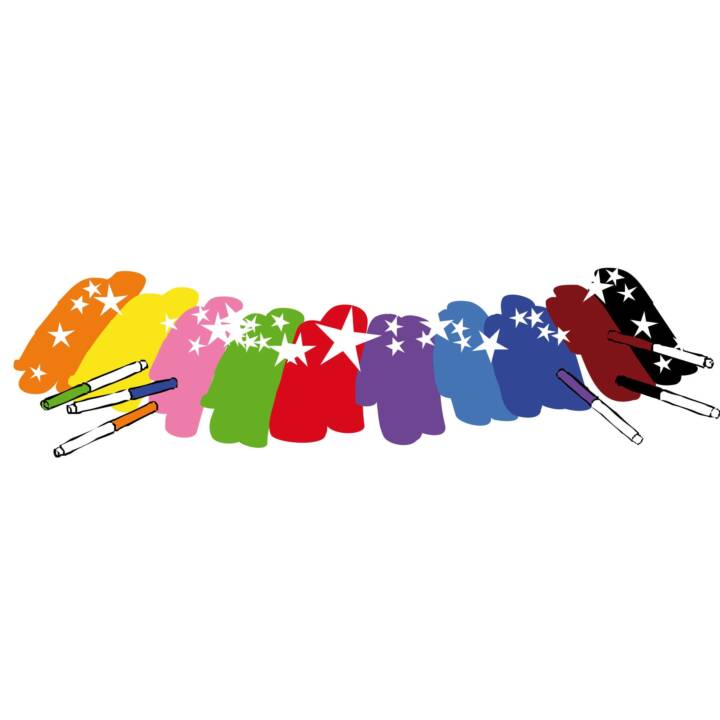 MALINOS Crayon feutre (Brun, Pink, Jaune, Bleu, Mauve, Orange, Vert, Noir, Rouge, 10 pièce)