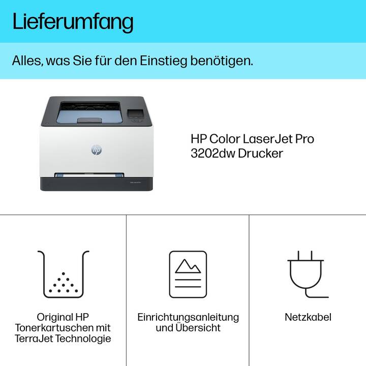 HP Color LaserJet Pro 3202dw (Stampante laser, Colori, Wi-Fi Direct, WLAN, Bluetooth)