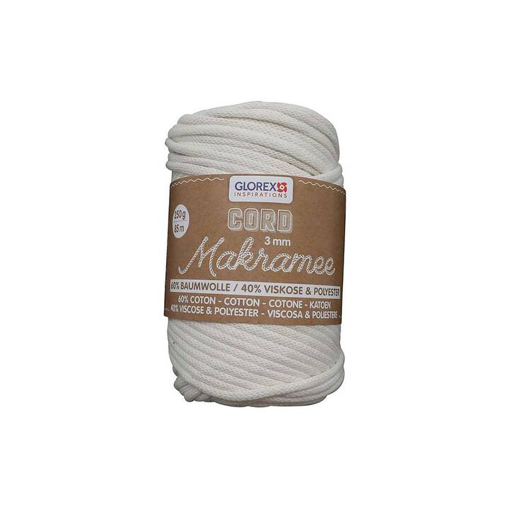 GLOREX Makramee-Kordel Makramee (250 g, Cream, Weiss)