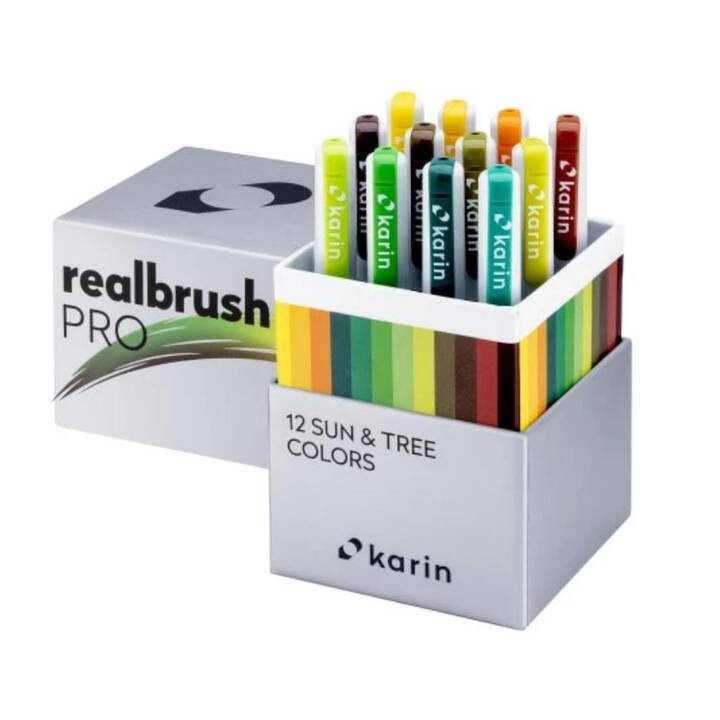 KARIN Real Brush Pen Pro Filzstift (Mehrfarbig, 12 Stück)