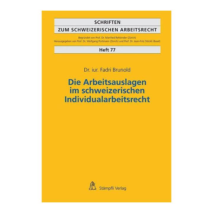 Die Arbeitsauslagen im schweizerischen Individualarbeitsrecht