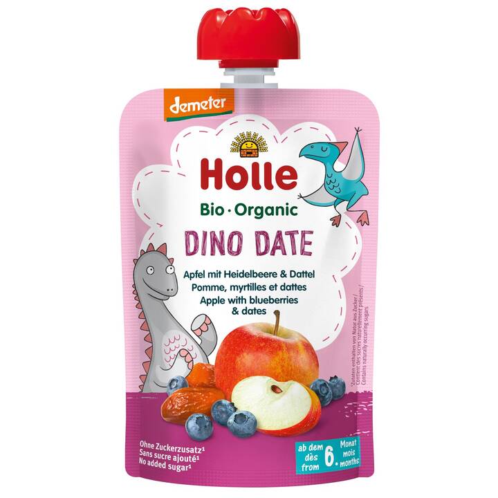 HOLLE Dino Date Fruchtpüree Quetschbeutel (100 g)