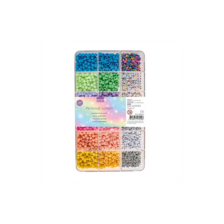 GLOREX Perlen (2400 Stück, Kunststoff, Mehrfarbig)