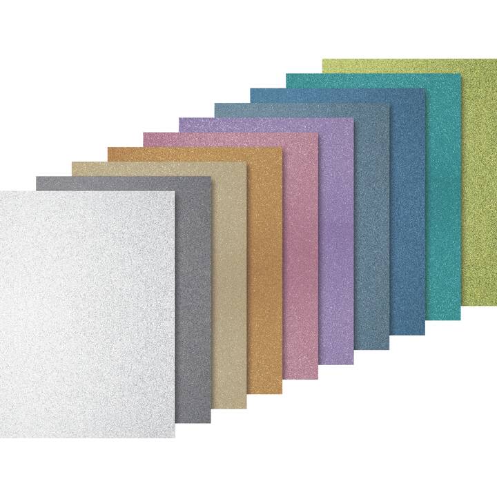 HEYDA Carta glitterata Light (Multicolore, A4, 10 pezzo)