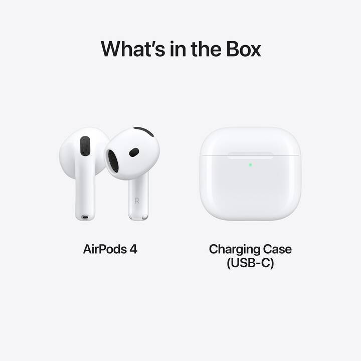 APPLE AirPods 4 (Bluetooth 5.3, Blanc)