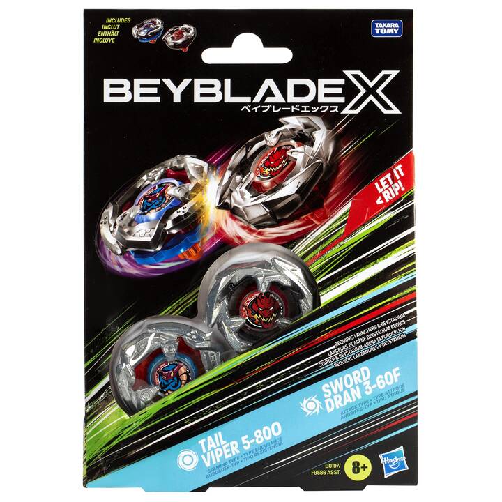 BEYBLADE X Tail Viper 5-80O & Sword Dran 3-60F