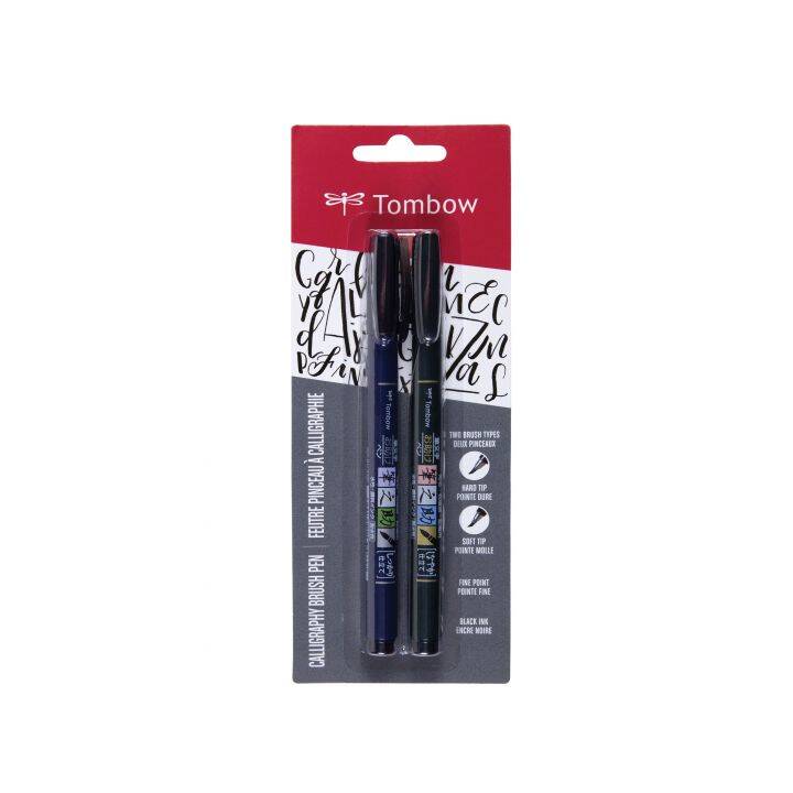 TOMBOW Calligraphy Traceur fin (Noir, 2 pièce)