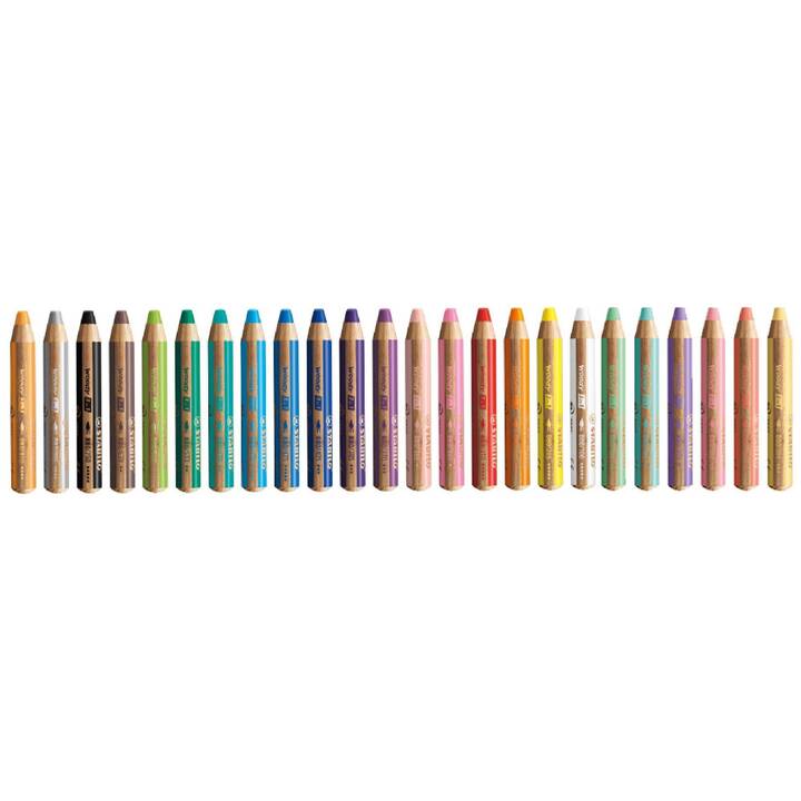STABILO Crayons de couleur Woody 3 in 1 XL (Multicolore, 76 pièce)