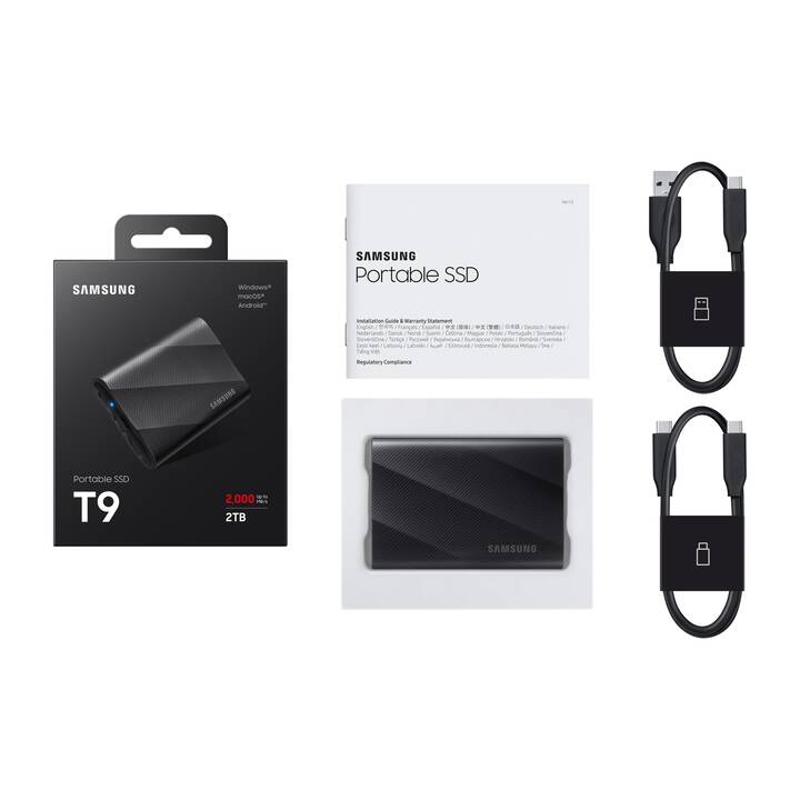 SAMSUNG SSD T9 (USB de type C, 2000 GB, Noir)