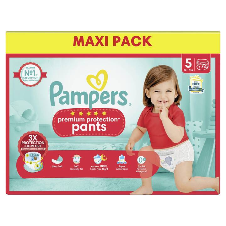 PAMPERS Premium Protection Pants 5 (Maxi Pack, 72 Stück)