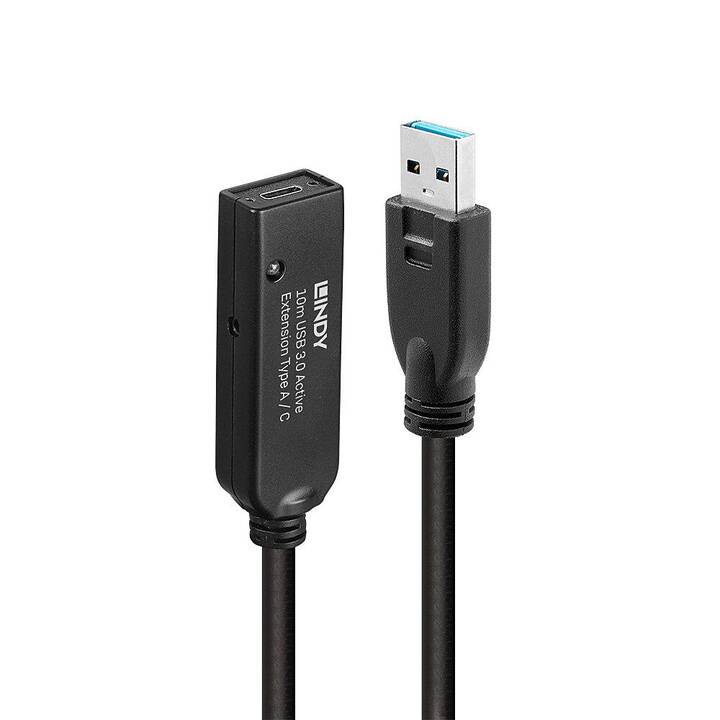 LINDY USB-Kabel (USB Typ-A, USB Typ-C, 10 m)