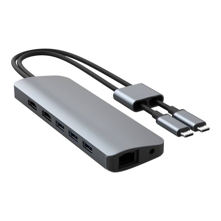 HYPER Dockingstation Viper 10-in-2 (2 x HDMI, 3 x USB Typ-A, RJ-45 (LAN), 2 x USB Typ-C)