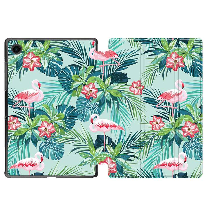 EG coque pour Samsung Galaxy Tab A8 10.5" (2021) - flamant rose - vert