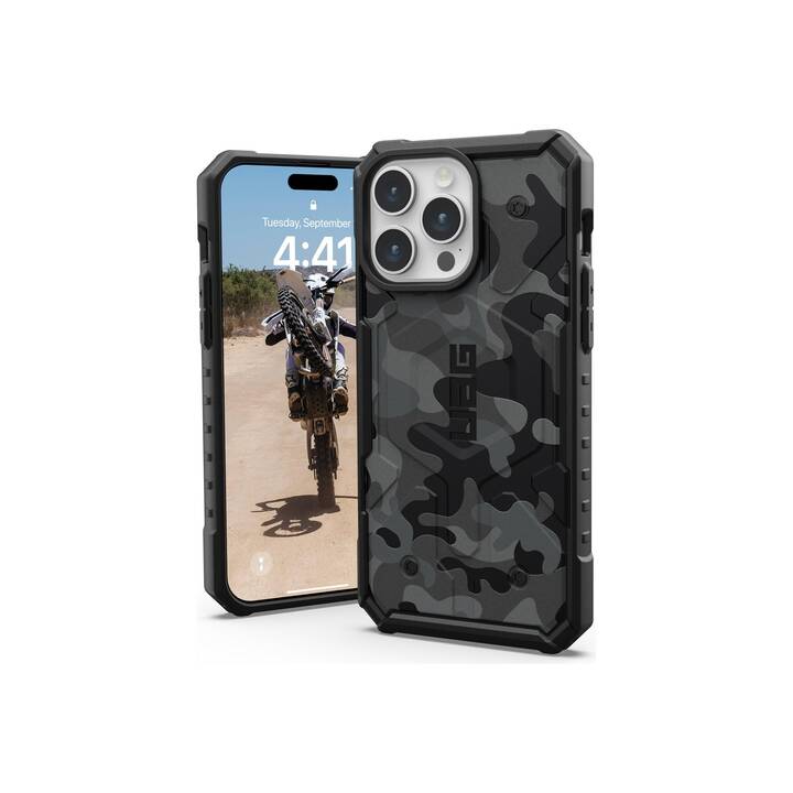 URBAN ARMOR GEAR Backcover (iPhone 15 Pro Max, Grau, Schwarz, Taupe, Camouflage)