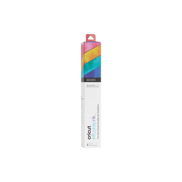 CRICUT Pelicolle adesive Infusible Ink Watercol (30.5 cm x 30.5 cm, Giallo, Blu scuro, Rosso, Blu, Turchese, Multicolore)