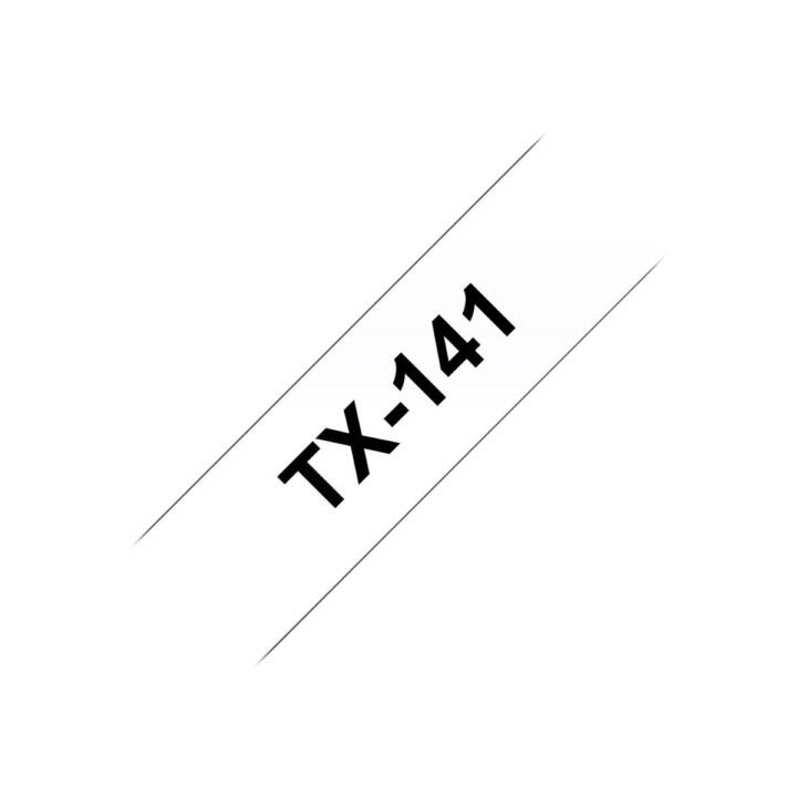 BROTHER TX141 Ruban d'écriture (Noir / Transparent, 18 mm)