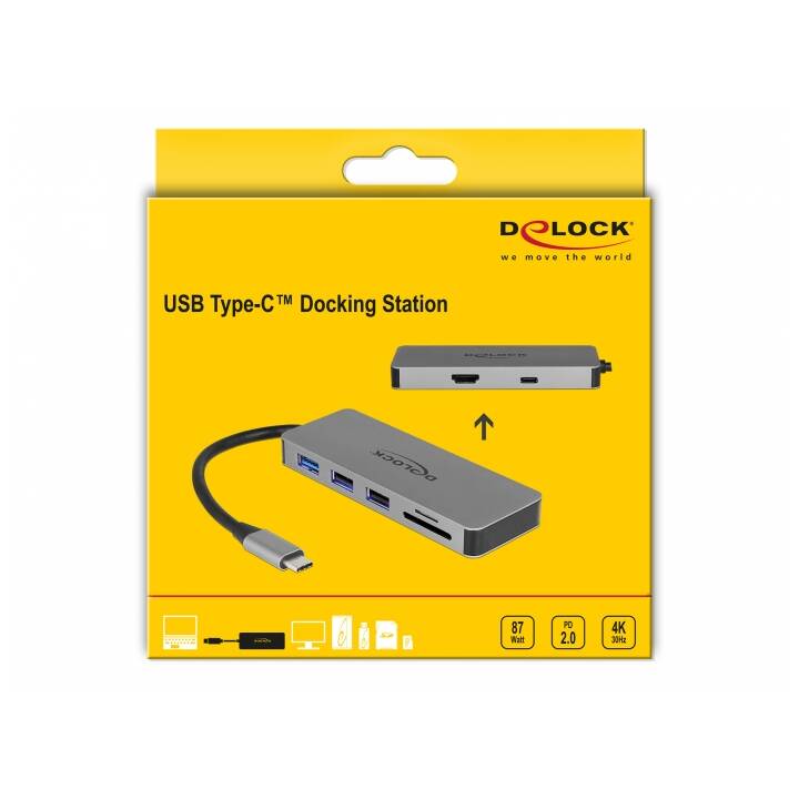 DELOCK Dockingstation 87743 (HDMI, USB 3.1 Typ-C, 3 x USB 3.1 Typ-A)