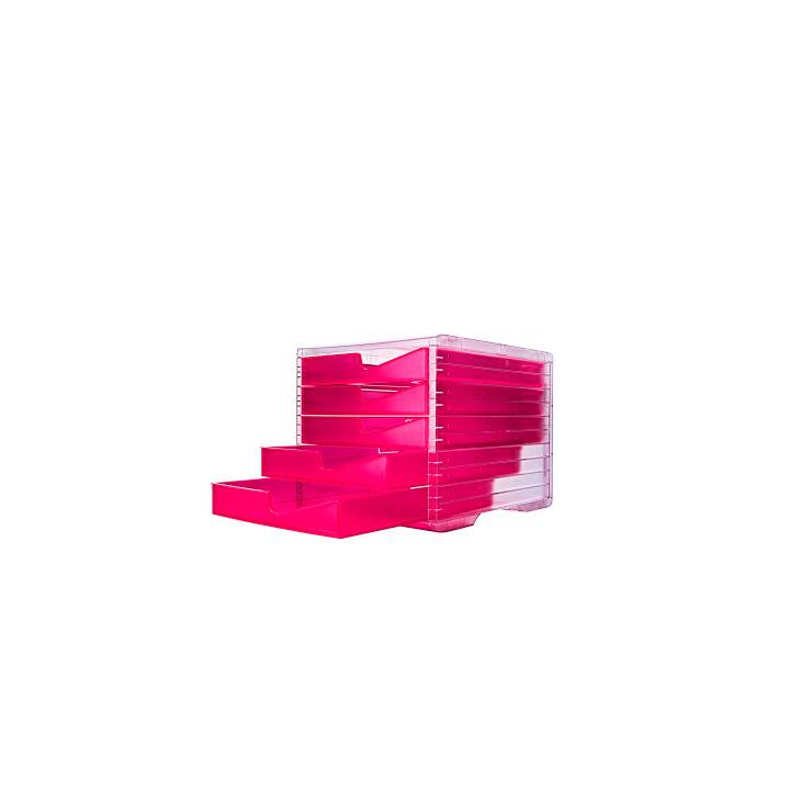 STYRO Boite à tiroirs de bureau NEONline (C4, 27 cm  x 34 cm  x 25.5 cm, Pink, Rose)