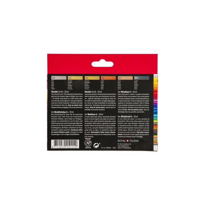 AMSTERDAM Colore acrilica Metallic Set (6 x 20 ml, Multicolore)
