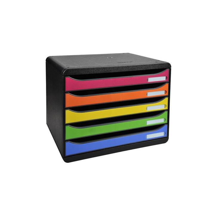 EXACOMPTA Boite à tiroirs de bureau Big-Box Plus Quer (A4+, 27 cm  x 27.1 cm  x 35.5 cm, Multicolore)