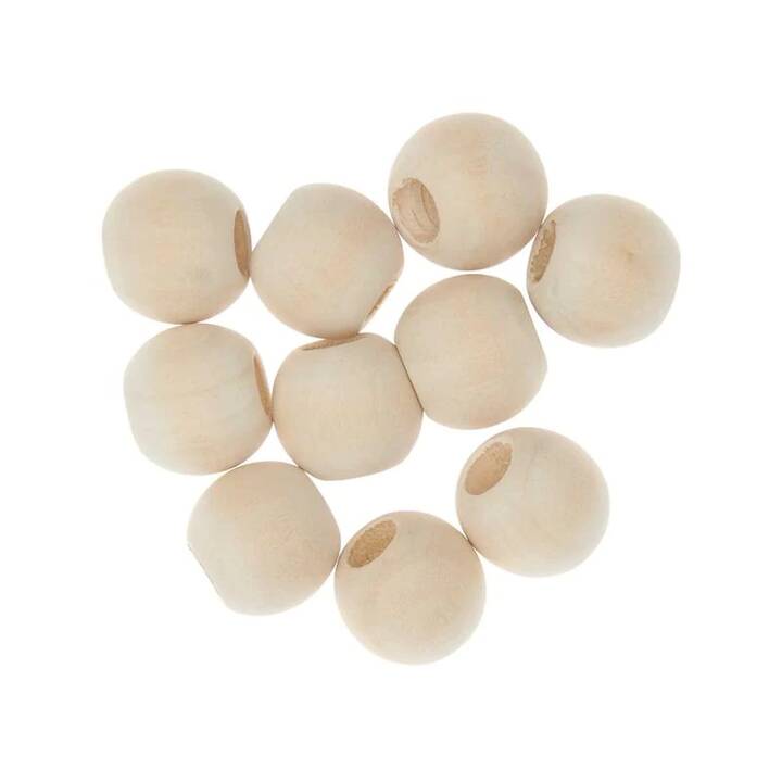 RICO DESIGN Perlen (10 Stück, Holz, Natur)
