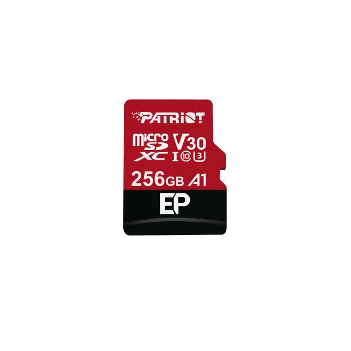 PATRIOT MEMORY MicroSDXC EP (Video Class 30, Class 10, UHS-I Class 3, 256 GB, 100 MB/s)