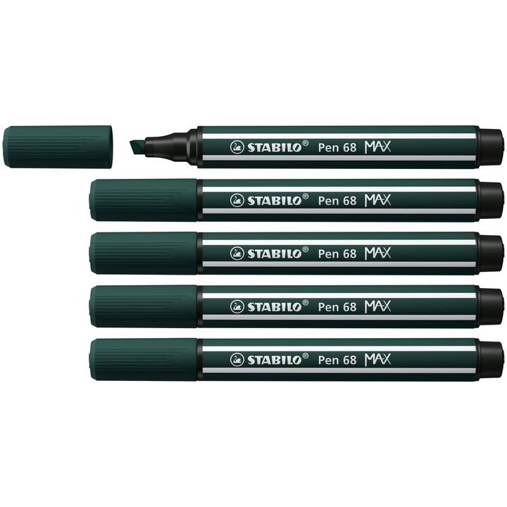 STABILO Pen 68 MAX Filzstift (Grün, 5 Stück)