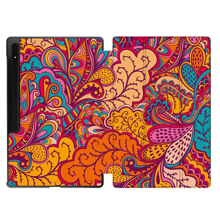 EG Housse (11", Galaxy Tab S9, Mandala, Orange)