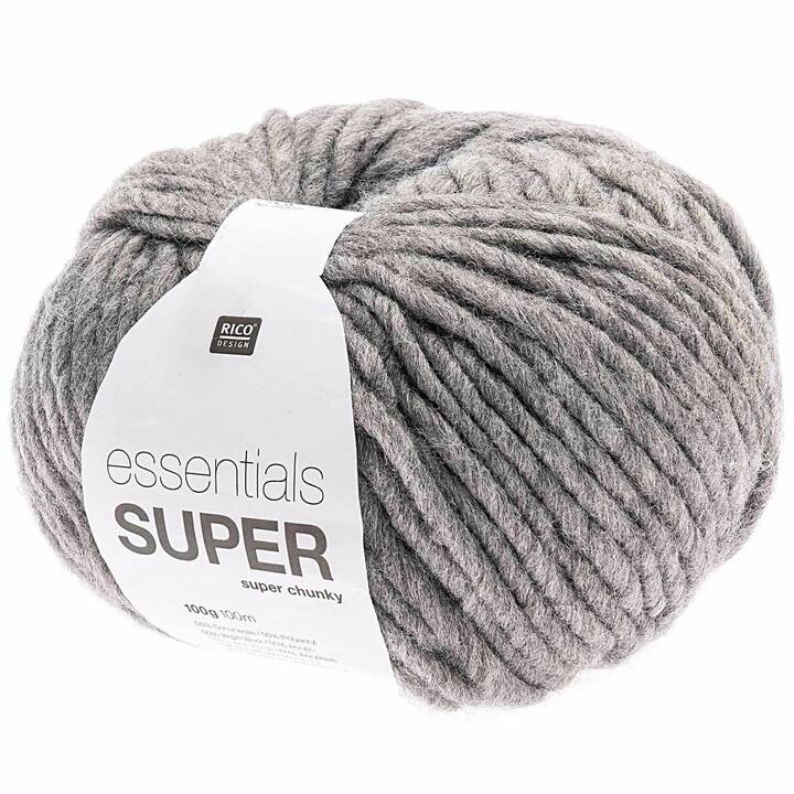 RICO DESIGN Wolle Essentials Super Super Chunky (100 g, Hellgrau, Grau)