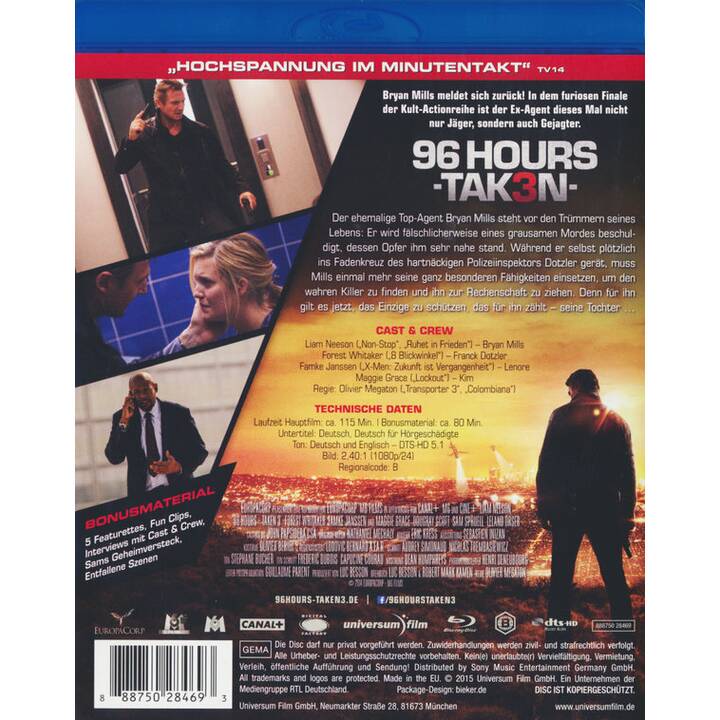 96 Hours 3 (Extended Edition, DE, EN)