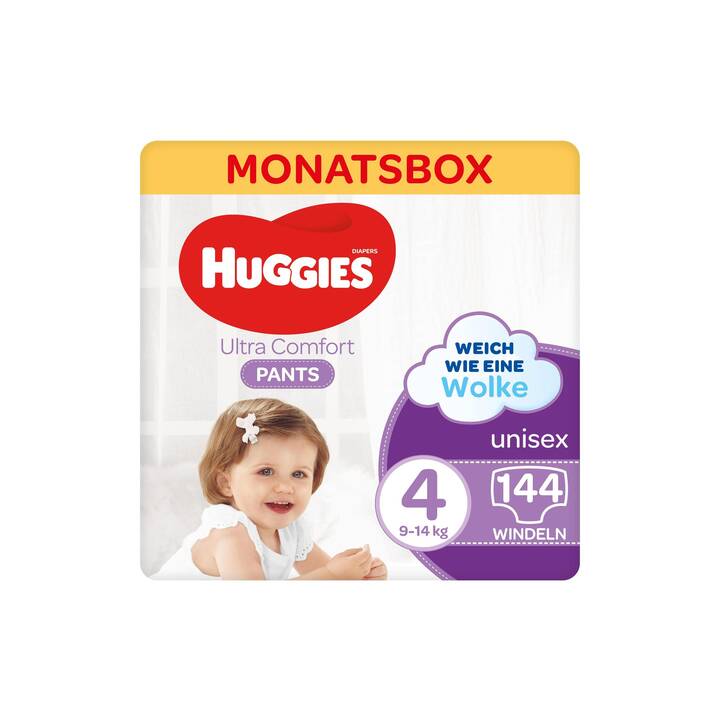 HUGGIES Ultra Comfort Pants 4 (Boîte mensuel, 144 pièce)