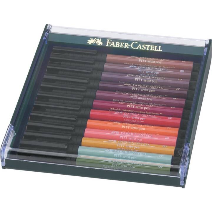 FABER-CASTELL Pitt Artist Pen Tuschestift (Mehrfarbig, 12 Stück)