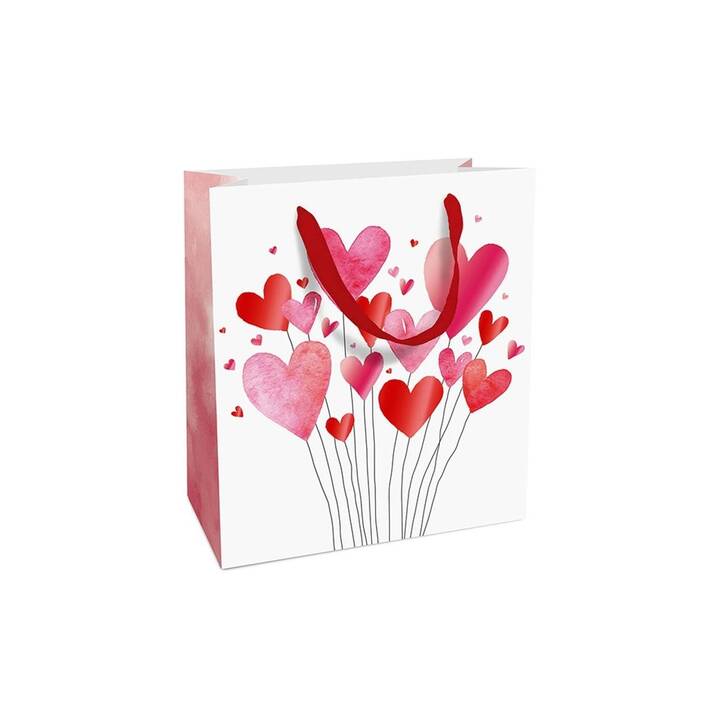 BRAUN + COMPANY Sachet cadeau Lovely Hearts (Rouge, Blanc, Coeur)