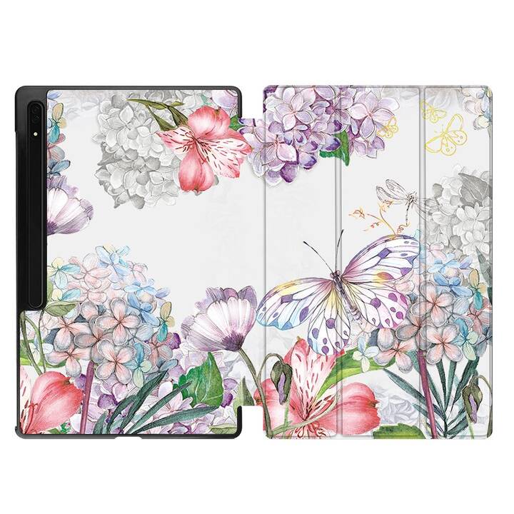 EG Housse (11", Galaxy Tab S9, Fleurs, Rose)