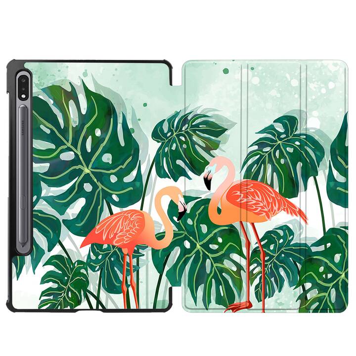 EG coque pour Samsung Galaxy Tab S8 11" (2022) - vert - flamant rose