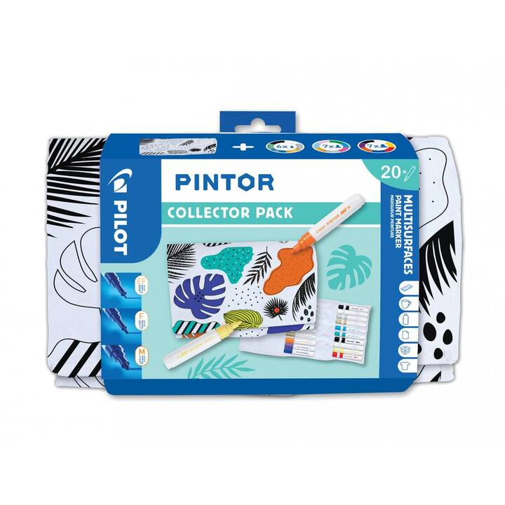 PILOT PEN Marqueur créatif Pintor (Orange, Bleu, Pink, Noir, Rouge, Violet, Vert, Blanc, Jaune, 20 pièce)