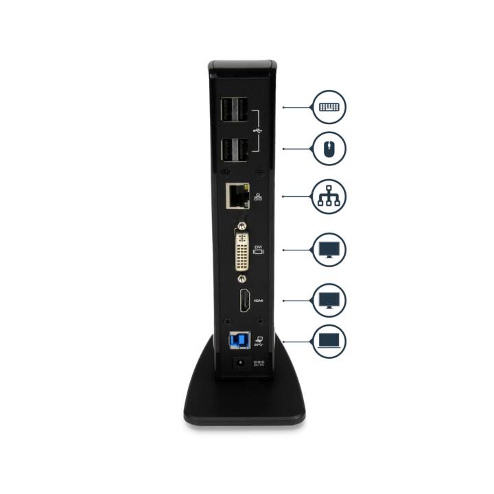 STARTECH.COM Stations d'accueil (HDMI, DVI-I, 2 x USB 3.0 de type A, 4 x USB 2.0, RJ-45 (LAN))