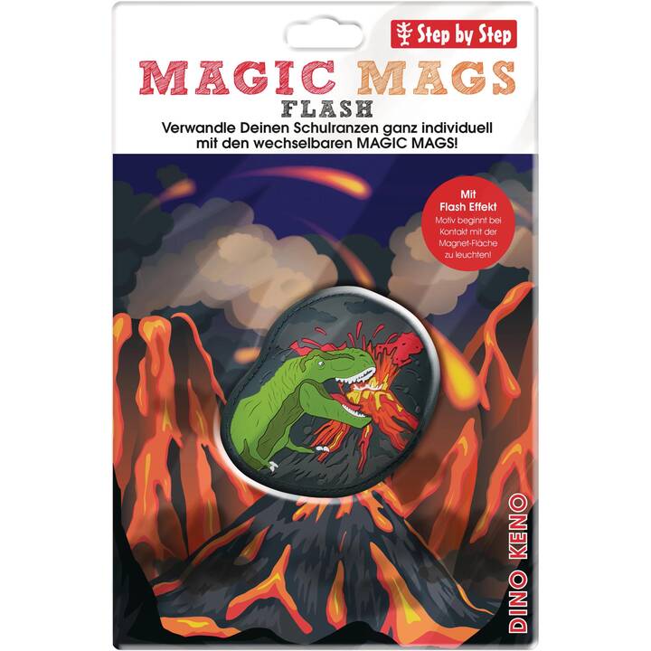 STEP BY STEP Applicazione magnetica Magic Mags Flash Dino Keno (Giallo, Grigio, Verde, Rosso)