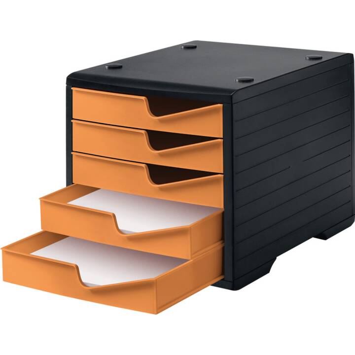 STYRO Büroschubladenbox (27 cm  x 34 cm  x 25.5 cm, Aprikose, Schwarz)